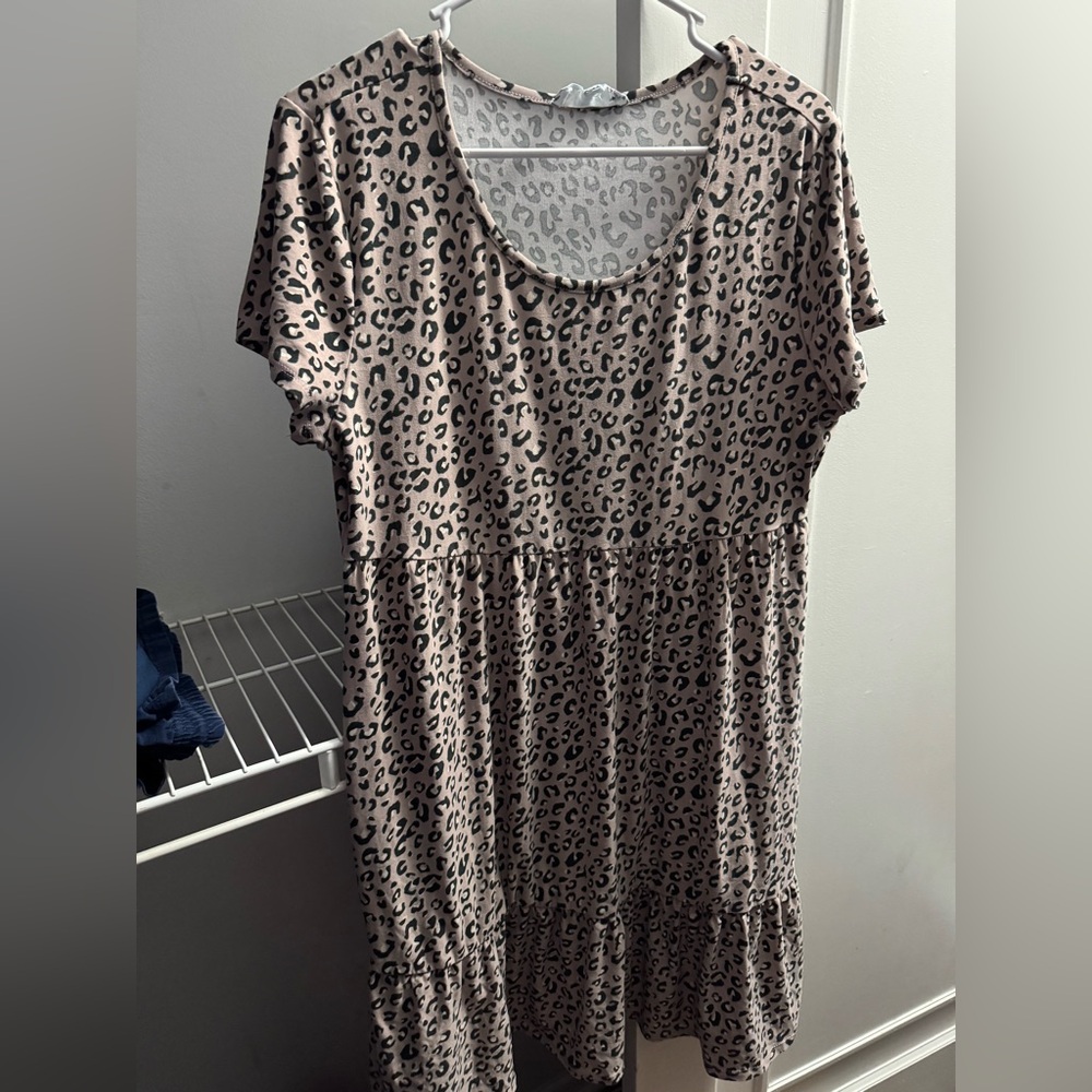Pink Rose Animal Print Dress